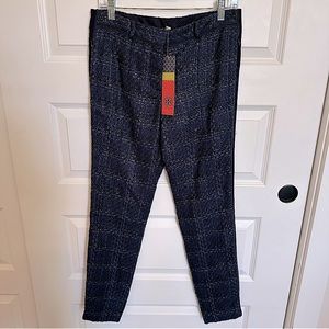 Tory Burch Navy Drew Pant Tweed Teousers